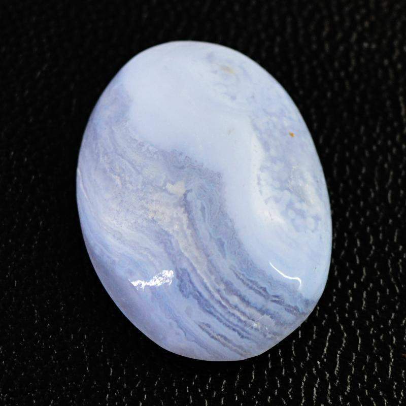 gemsmore:Natural Blue Lace Agate Oval Shape Loose Gemstone