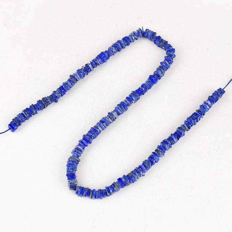gemsmore:Natural Blue Lapis Lazuli Beads Strand Untreated Drilled