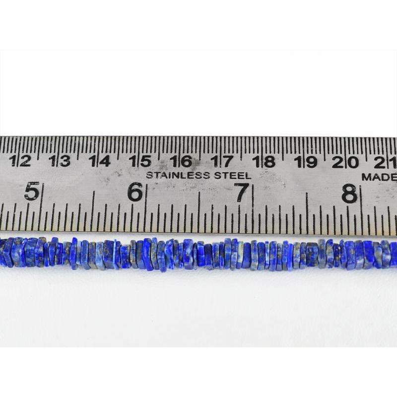 gemsmore:Natural Blue Lapis Lazuli Beads Strand Untreated Drilled