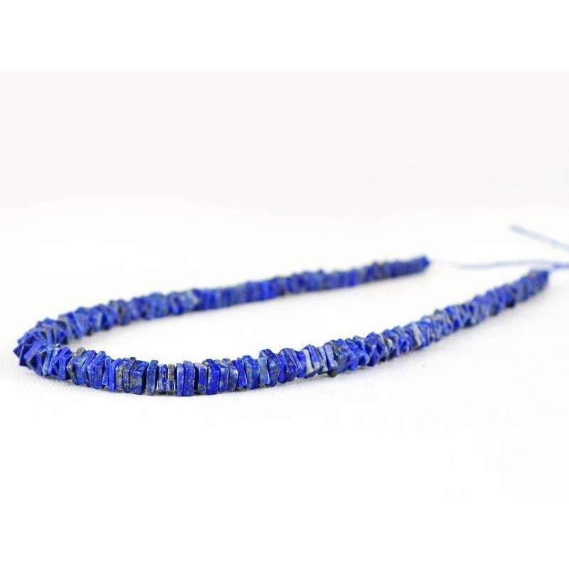 gemsmore:Natural Blue Lapis Lazuli Beads Strand Untreated Drilled