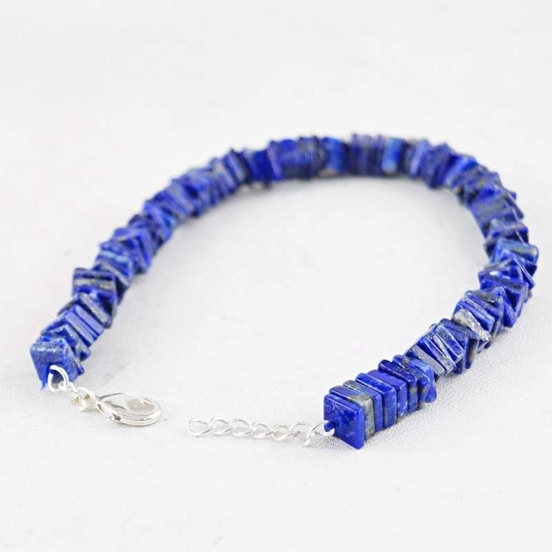 gemsmore:Natural Blue Lapis Lazuli Bracelet Genuine Beads