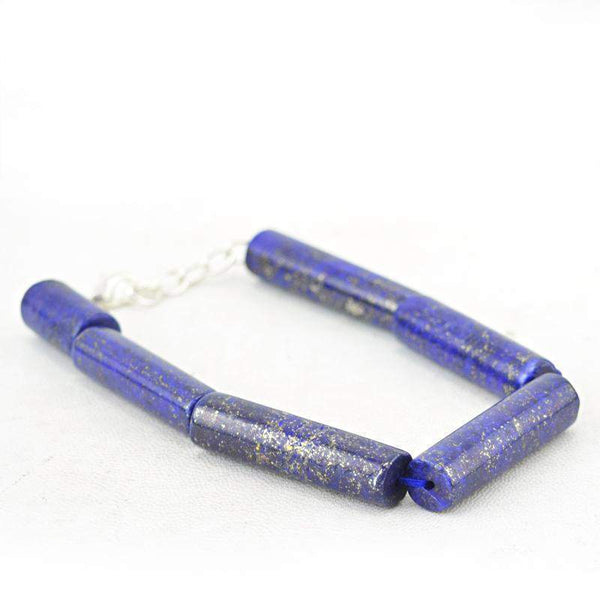 gemsmore:Natural Blue Lapis Lazuli Bracelet Genuine Beads