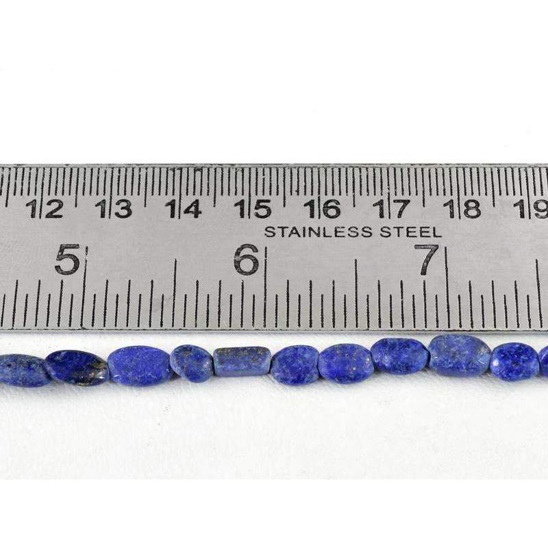 gemsmore:Natural Blue Lapis Lazuli Drilled Beads Strand