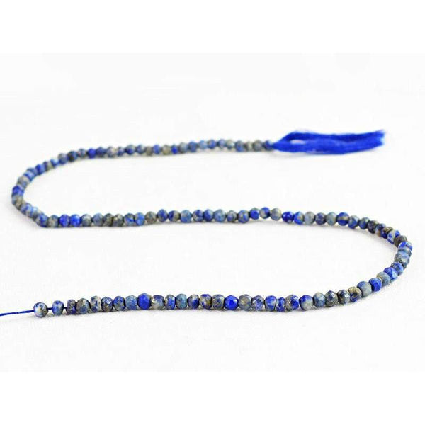 gemsmore:Natural Blue Lapis Lazuli Faceted Beads Strand