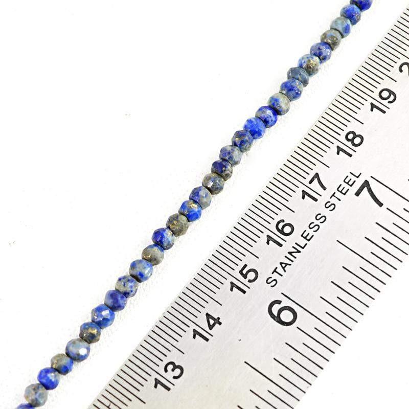 gemsmore:Natural Blue Lapis Lazuli Faceted Beads Strand