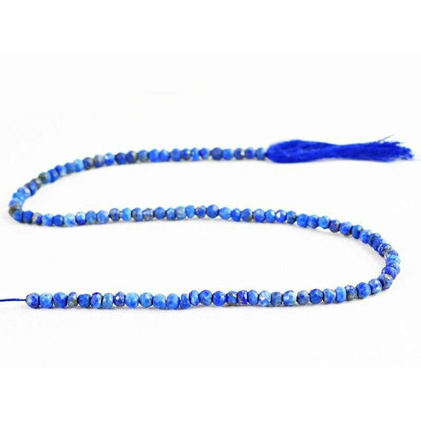 gemsmore:Natural Blue Lapis Lazuli Faceted Drilled Beads Strand