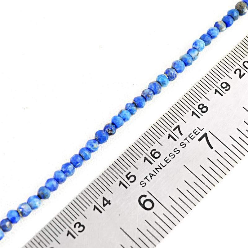 gemsmore:Natural Blue Lapis Lazuli Faceted Drilled Beads Strand
