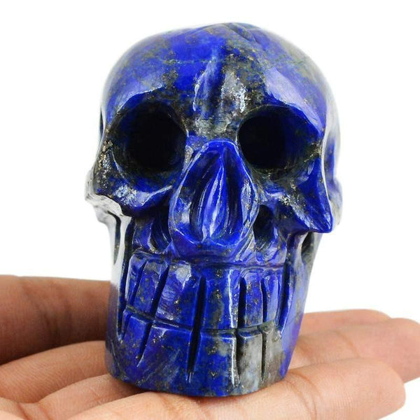gemsmore:Natural Blue Lapis Lazuli Gemstone Hand Carved Skull