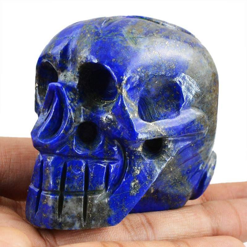 gemsmore:Natural Blue Lapis Lazuli Gemstone Hand Carved Skull