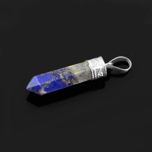 gemsmore:Natural Blue Lapis Lazuli Healing Point Pendant