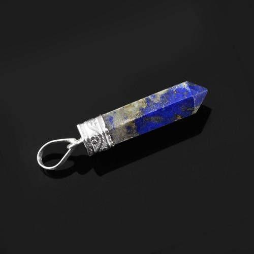 gemsmore:Natural Blue Lapis Lazuli Healing Point Pendant