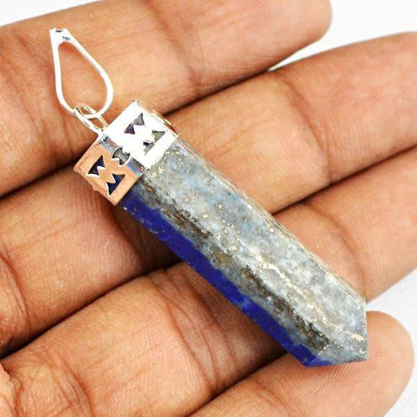 gemsmore:Natural Blue Lapis Lazuli Healing Point Pendant