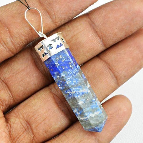 gemsmore:Natural Blue Lapis Lazuli Healing Point Pendant