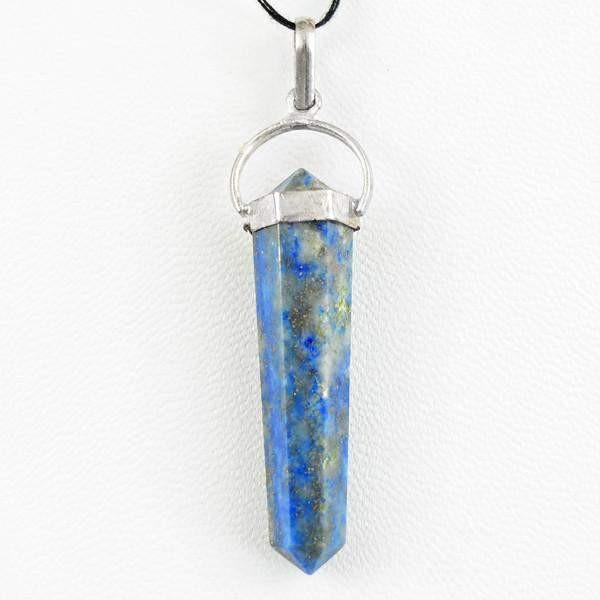 gemsmore:Natural Blue Lapis Lazuli Healing Point Pendant