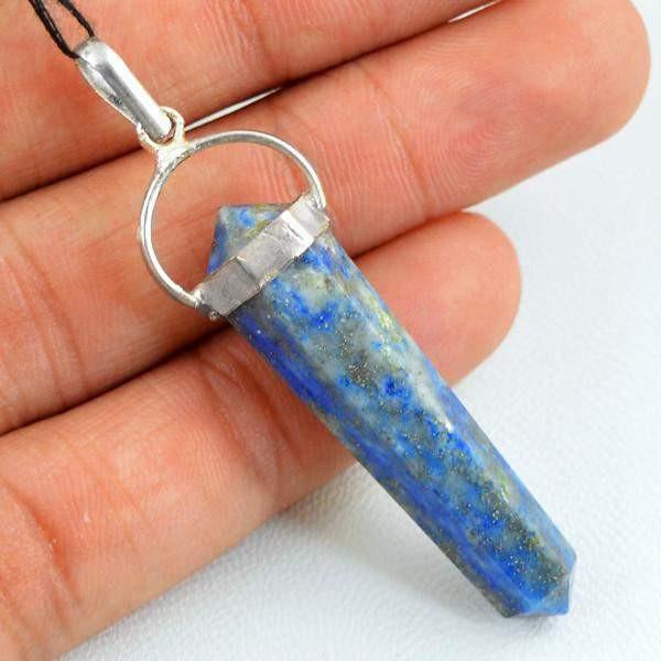 gemsmore:Natural Blue Lapis Lazuli Healing Point Pendant
