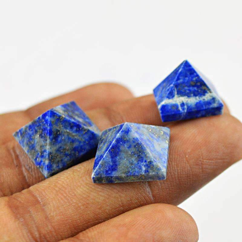 gemsmore:Natural Blue Lapis Lazuli Healing Pyramid Gemstone Lot