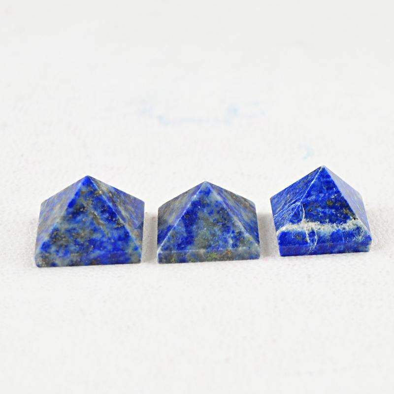 gemsmore:Natural Blue Lapis Lazuli Healing Pyramid Gemstone Lot