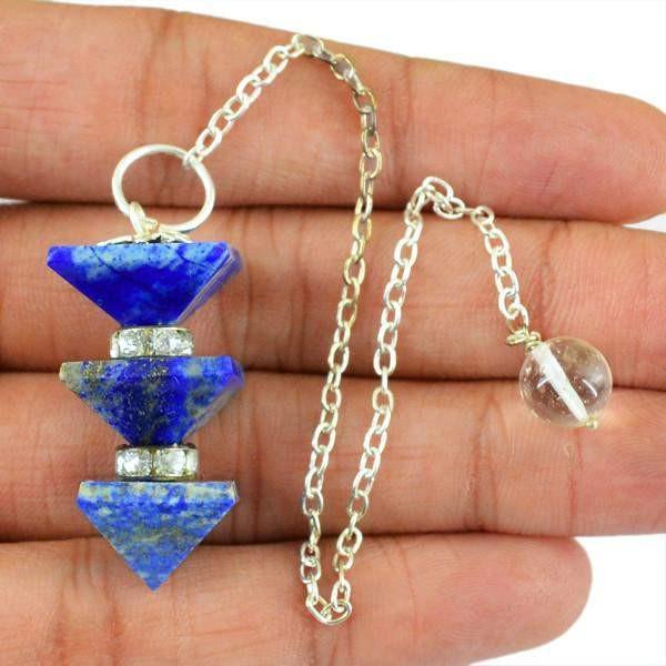 gemsmore:Natural Blue Lapis Lazuli Healing Pyramid Pendulum