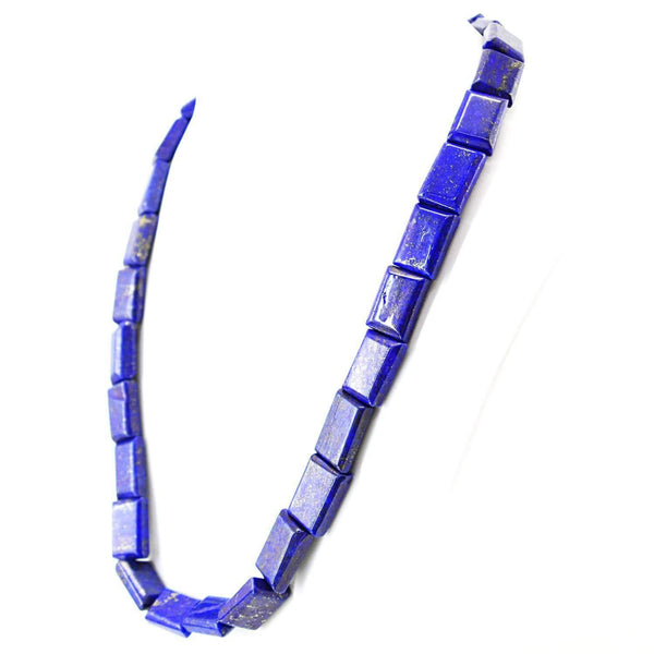 gemsmore:Natural Blue Lapis Lazuli Necklace 20 Inches Long Untreated Beads