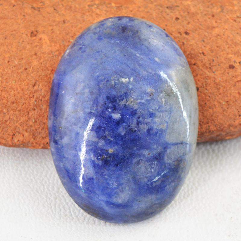 gemsmore:Natural Blue Lapis Lazuli Oval Shape Loose Gemstone