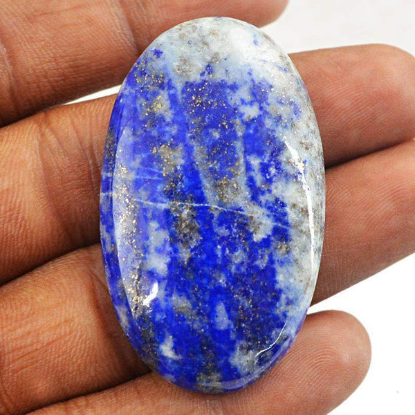 gemsmore:Natural Blue Lapis Lazuli Oval Shape Loose Gemstone