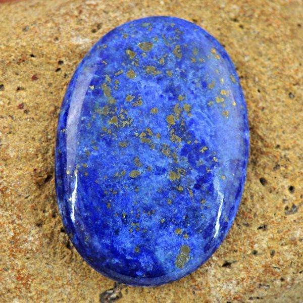 gemsmore:Natural Blue Lapis Lazuli Oval Shape Untreated Loose Gemstone