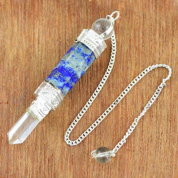 gemsmore:Natural Blue Lapis Lazuli Pure Reiki Healing Ball Point Pendulum