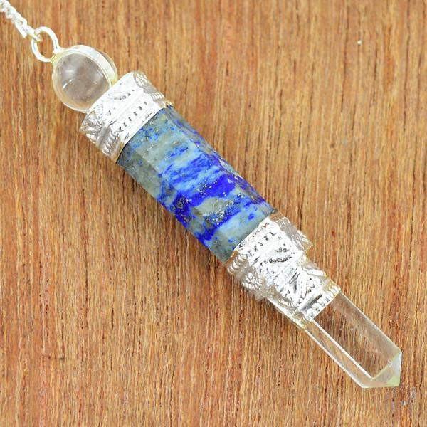 gemsmore:Natural Blue Lapis Lazuli Pure Reiki Healing Ball Point Pendulum