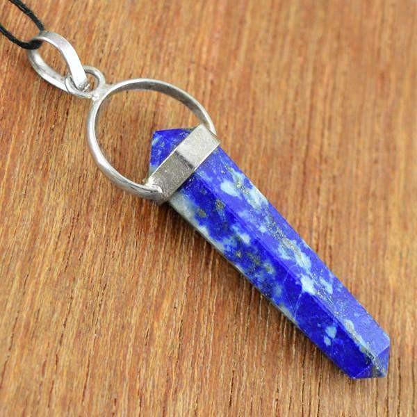 gemsmore:Natural Blue Lapis Lazuli Reiki Healing Point Pendant