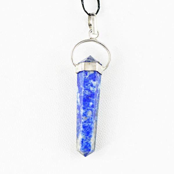 gemsmore:Natural Blue Lapis Lazuli Reiki Healing Point Pendant