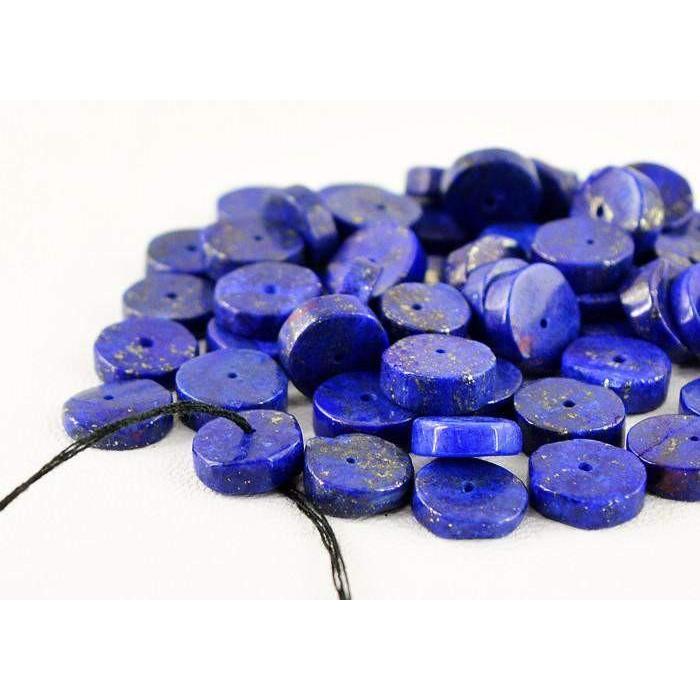gemsmore:Natural Blue Lapis Lazuli Round Shape Beads Lot