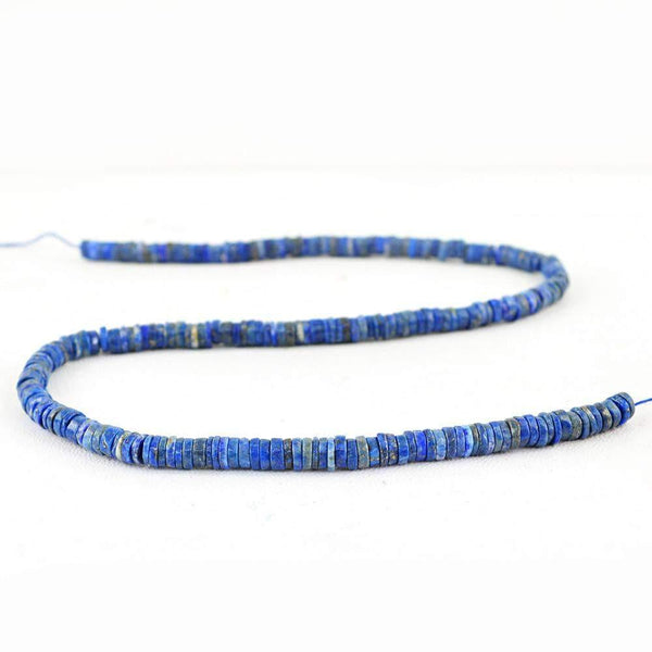 gemsmore:Natural Blue Lapis Lazuli Round Untreated Beads Strand