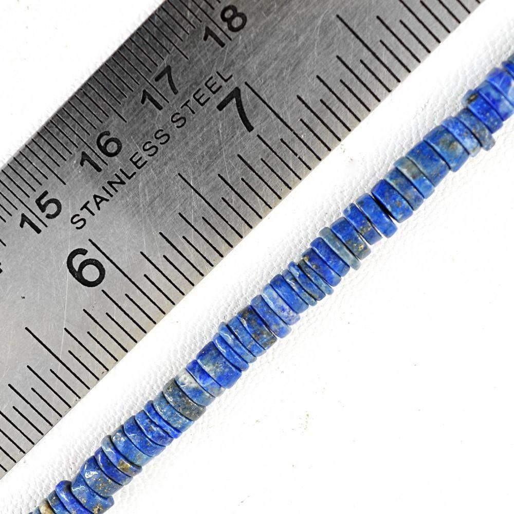 gemsmore:Natural Blue Lapis Lazuli Round Untreated Beads Strand