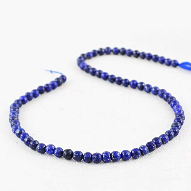 gemsmore:Natural Blue Lapis Lazuli Strand Untreated Genuine Drilled Beads