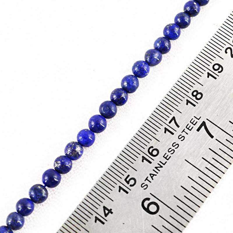 gemsmore:Natural Blue Lapis Lazuli Strand Untreated Genuine Drilled Beads