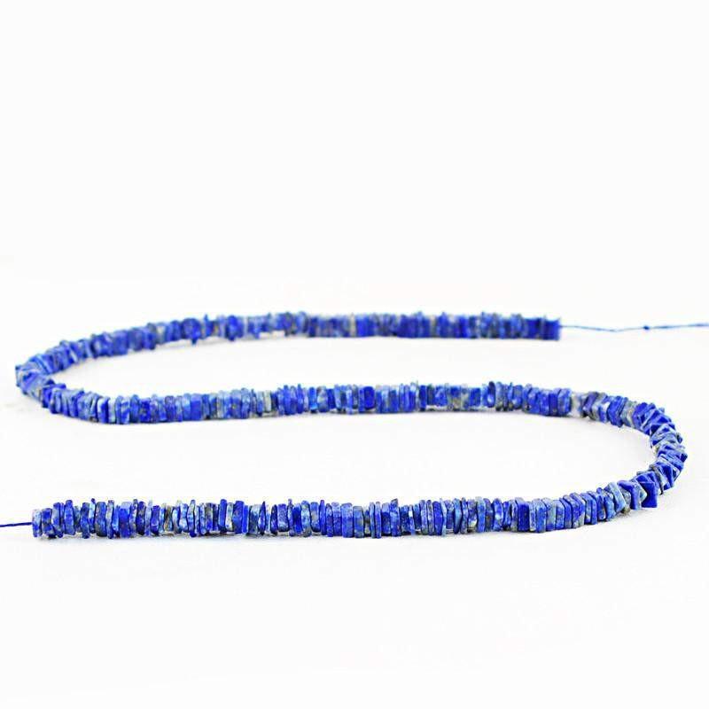 gemsmore:Natural Blue Lapis Lazuli Untreated Beads Strand