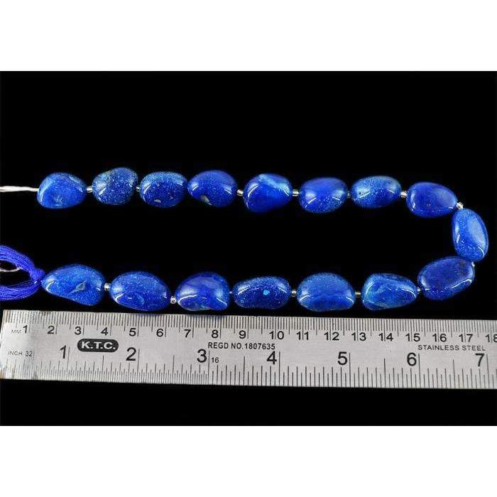 gemsmore:Natural Blue Onyx Beads Strand - Drilled