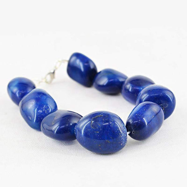 gemsmore:Natural Blue Onyx Bracelet Genuine Beads