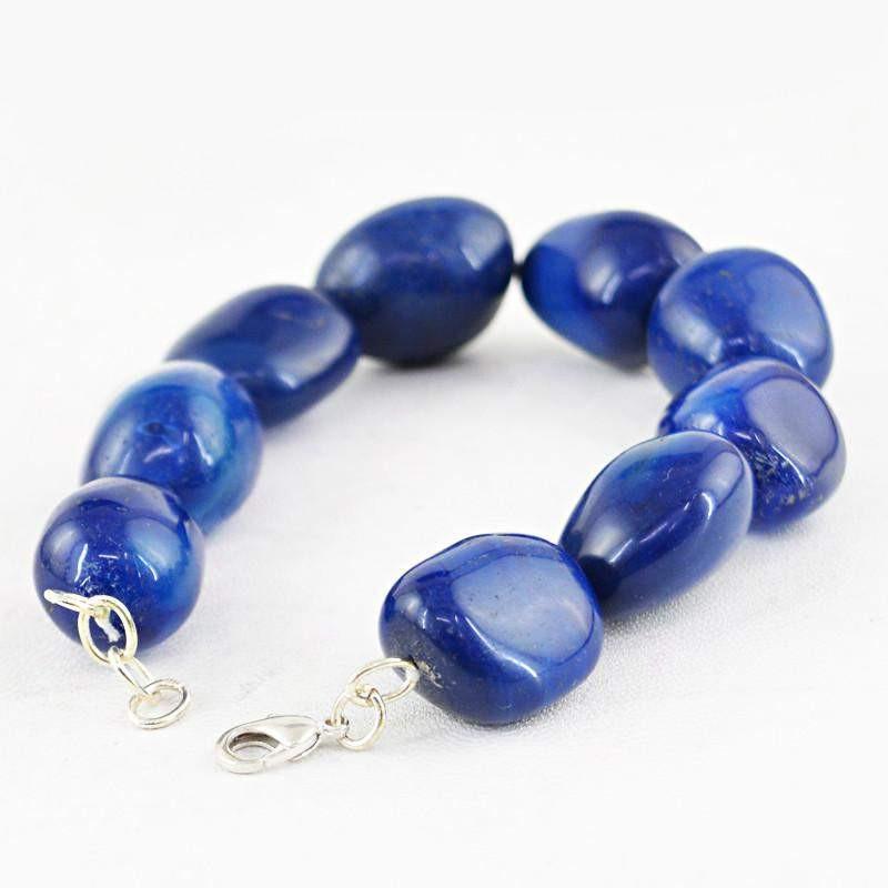 gemsmore:Natural Blue Onyx Bracelet Genuine Beads