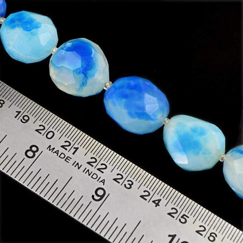 gemsmore:Natural Blue Onyx Drilled Beads Strand