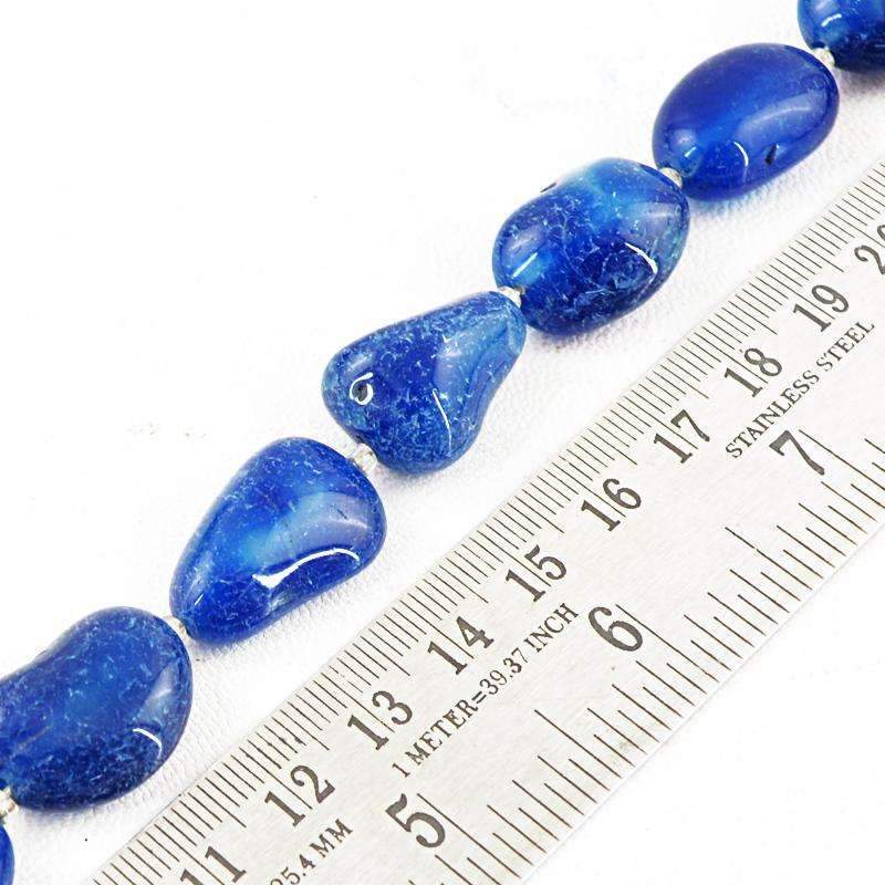 gemsmore:Natural Blue Onyx Drilled Beads Strand