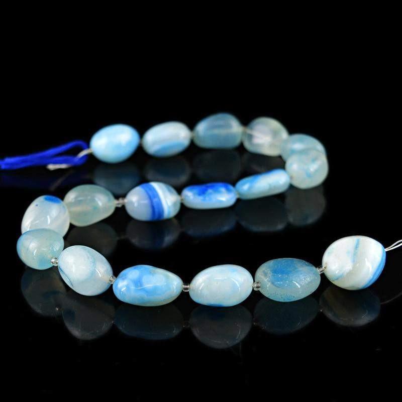gemsmore:Natural Blue Onyx Faceted Beads Strand