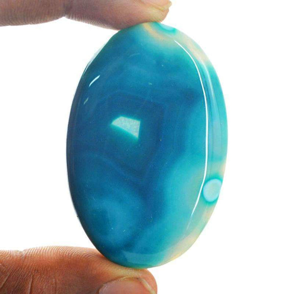 gemsmore:Natural Blue Onyx Gemstone Oval Shape