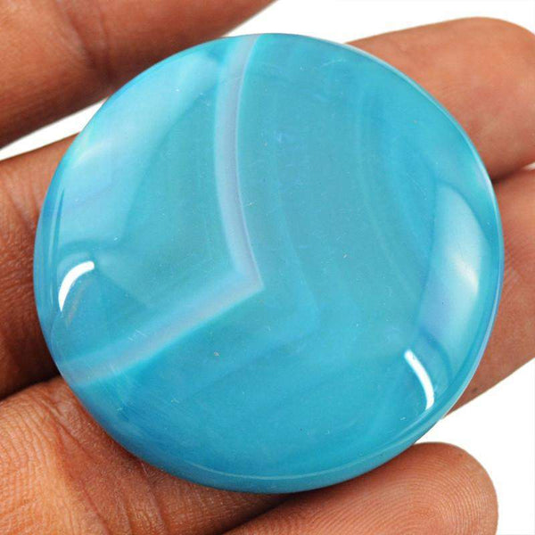 gemsmore:Natural Blue Onyx Round Shape Loose Gemstone