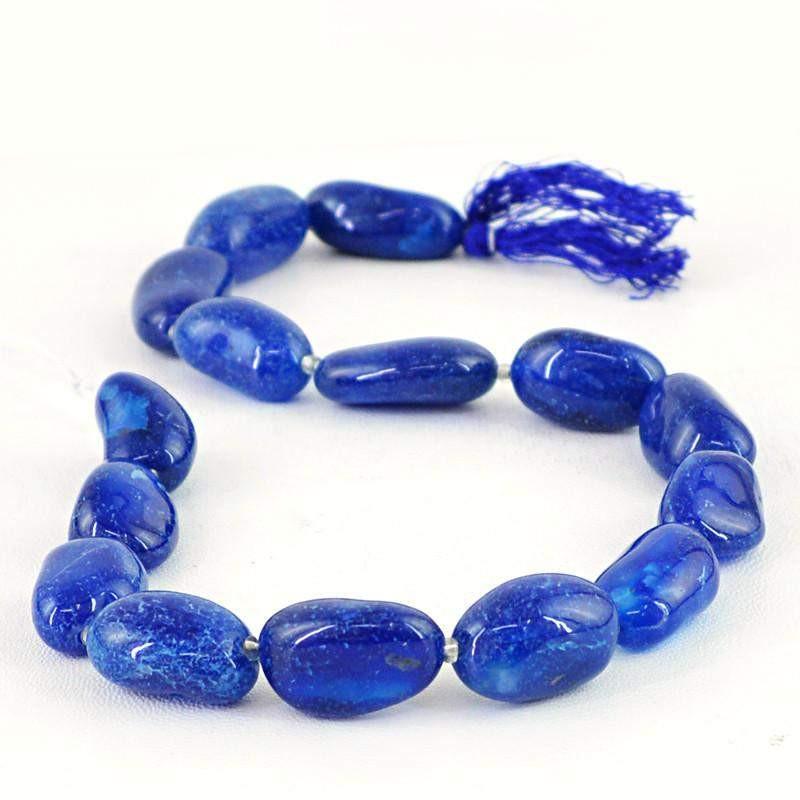 gemsmore:Natural Blue Onyx Unheated Beads Strand