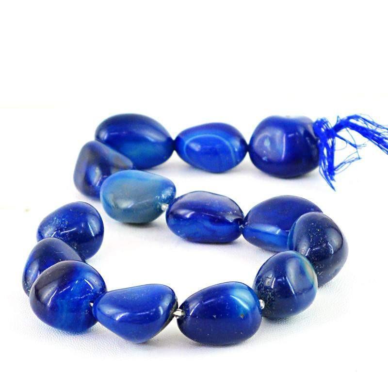 gemsmore:Natural Blue Onyx Untreated Beads Strand