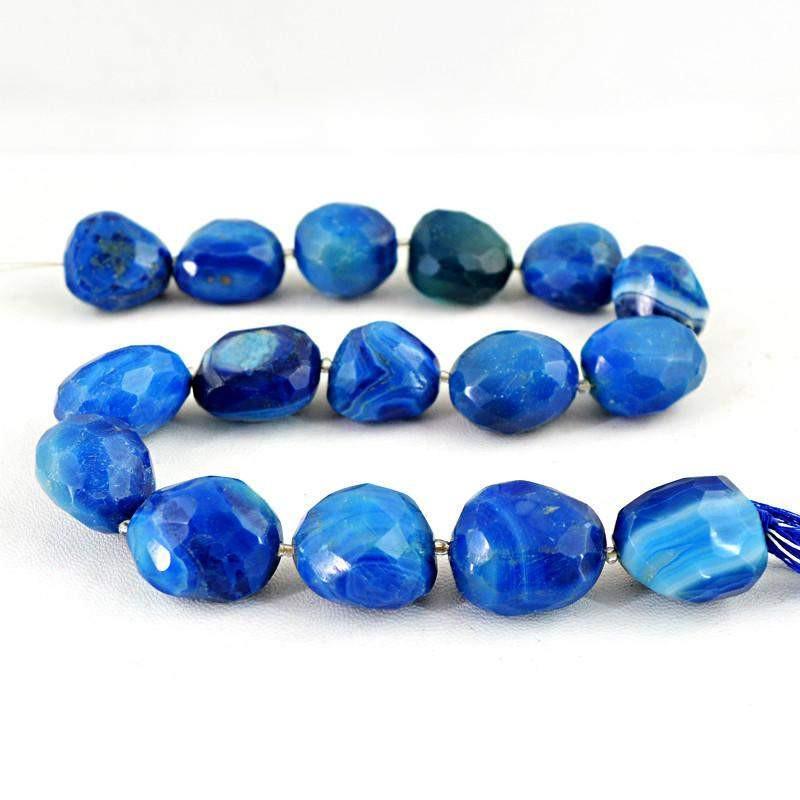 gemsmore:Natural Blue Onyx Untreated Beads Strand