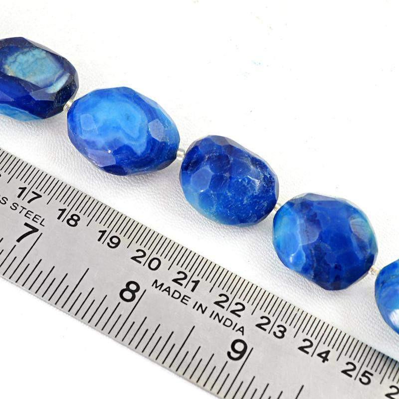 gemsmore:Natural Blue Onyx Untreated Beads Strand