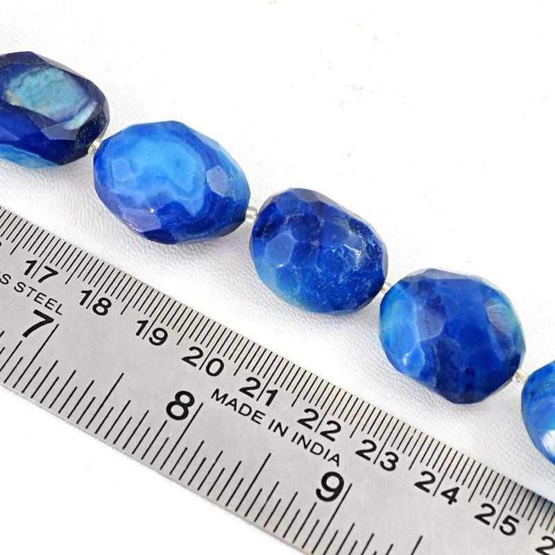 gemsmore:Natural Blue Onyx Untreated Beads Strand