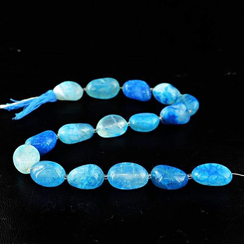 gemsmore:Natural Blue Onyx Untreated Beads Strand